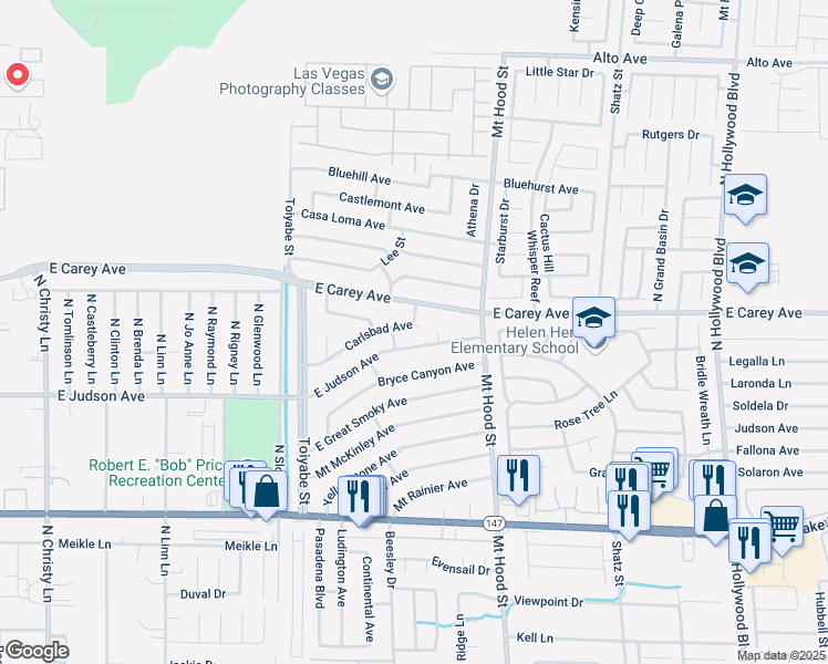 map of restaurants, bars, coffee shops, grocery stores, and more near 6159 Carlsbad Avenue in Las Vegas