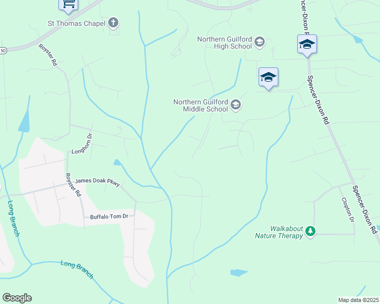 map of restaurants, bars, coffee shops, grocery stores, and more near 7753 Sutter Road in Greensboro
