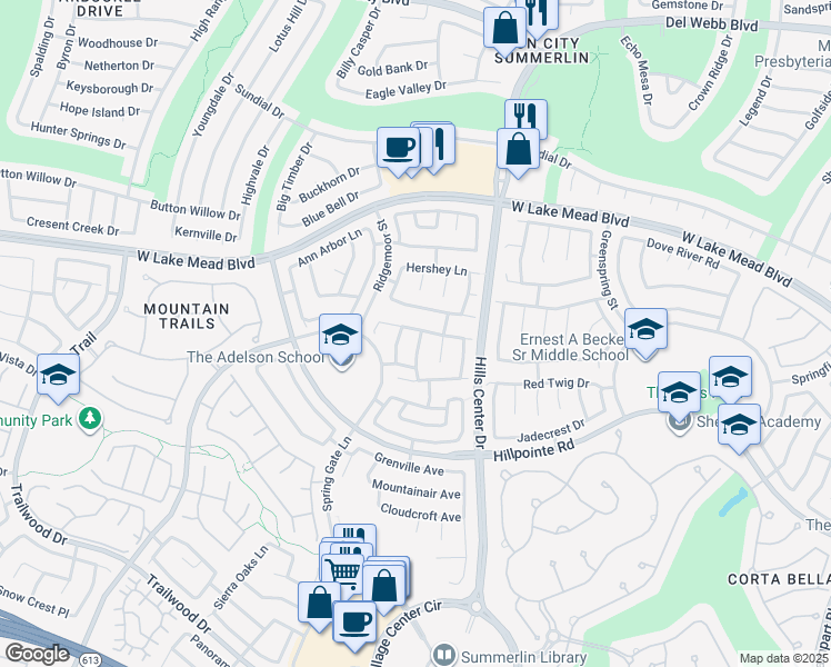 map of restaurants, bars, coffee shops, grocery stores, and more near 2245 Juniper Berry Drive in Las Vegas