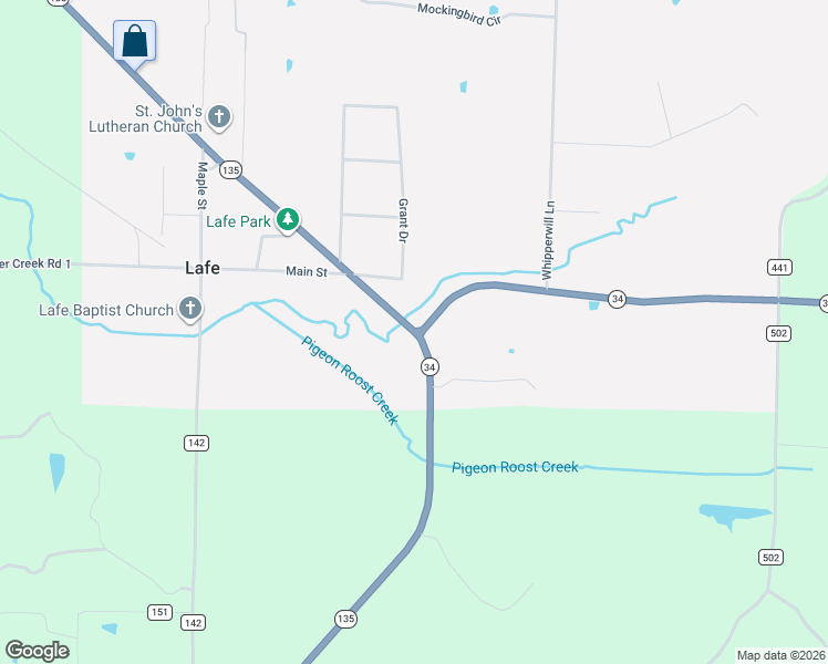 map of restaurants, bars, coffee shops, grocery stores, and more near 8918 Arkansas 135 in Lafe