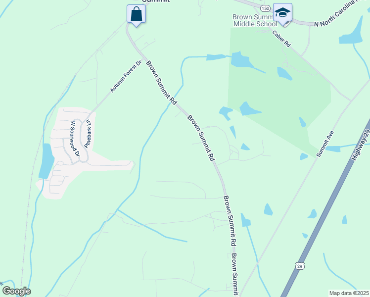 map of restaurants, bars, coffee shops, grocery stores, and more near 7171 Brown Summit Road in Browns Summit