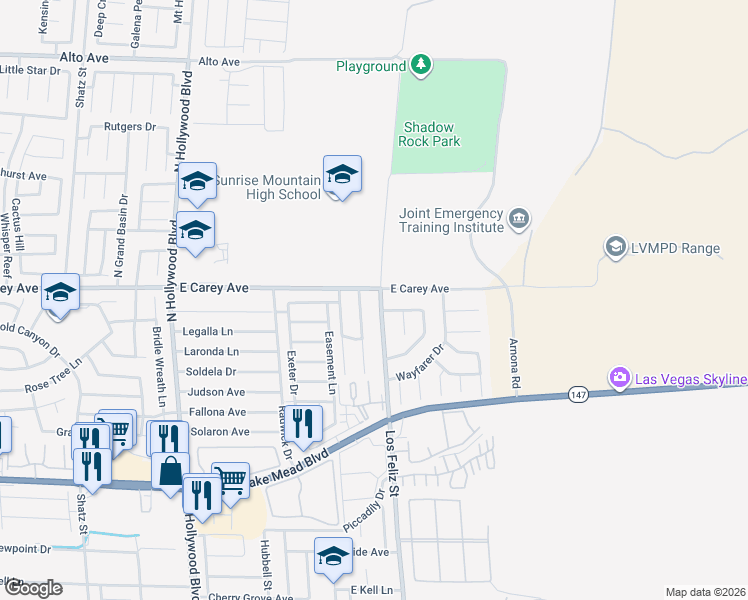 map of restaurants, bars, coffee shops, grocery stores, and more near 2394 Sabroso Street in Las Vegas