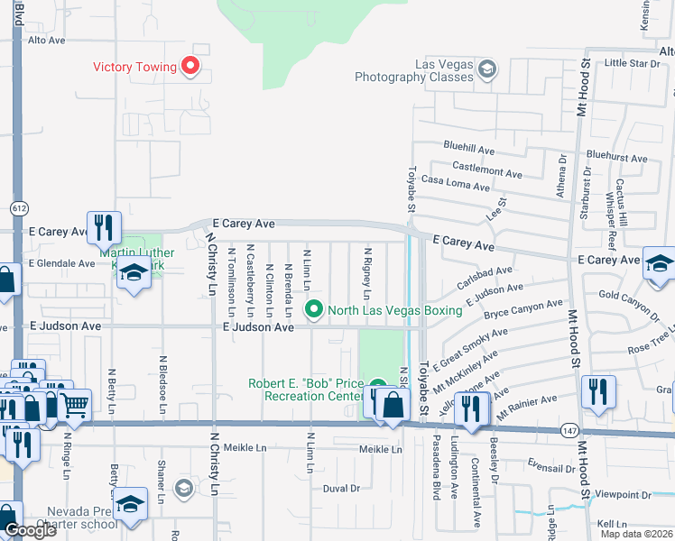 map of restaurants, bars, coffee shops, grocery stores, and more near 2272 North Jo Anne Lane in Las Vegas