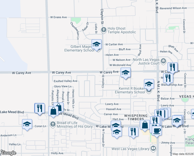 map of restaurants, bars, coffee shops, grocery stores, and more near 2214 Grand Prize Avenue in North Las Vegas