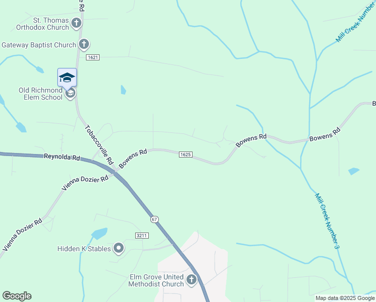 map of restaurants, bars, coffee shops, grocery stores, and more near 4145 Bowens Road in Tobaccoville