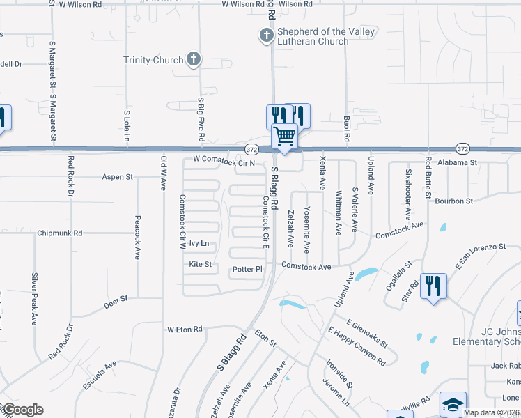 map of restaurants, bars, coffee shops, grocery stores, and more near 31 Vegas Valley Drive in Pahrump