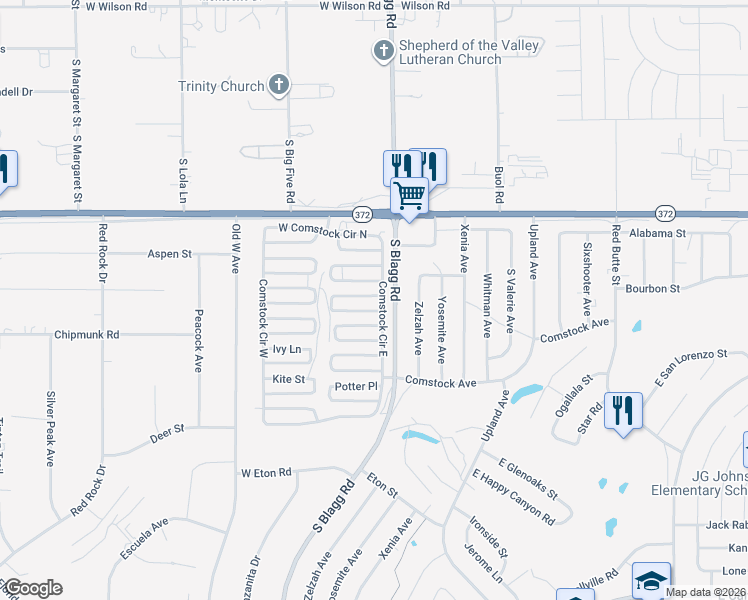 map of restaurants, bars, coffee shops, grocery stores, and more near 31 Vegas Valley Drive in Pahrump