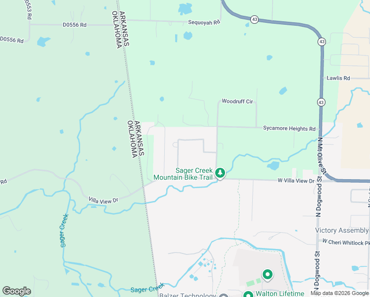 map of restaurants, bars, coffee shops, grocery stores, and more near 2520 Orchard Hill Road in Siloam Springs