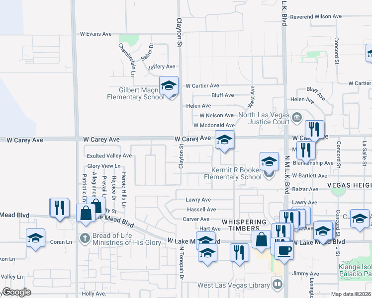 map of restaurants, bars, coffee shops, grocery stores, and more near 1951 Ona Marie Avenue in North Las Vegas