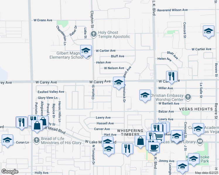 map of restaurants, bars, coffee shops, grocery stores, and more near 1911 Ona Marie Avenue in North Las Vegas