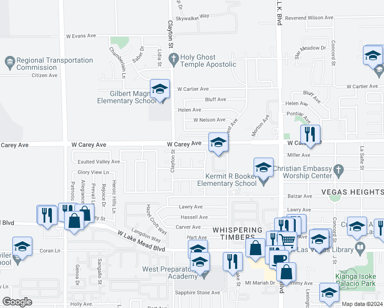 map of restaurants, bars, coffee shops, grocery stores, and more near 1927 Ona Marie Avenue in North Las Vegas