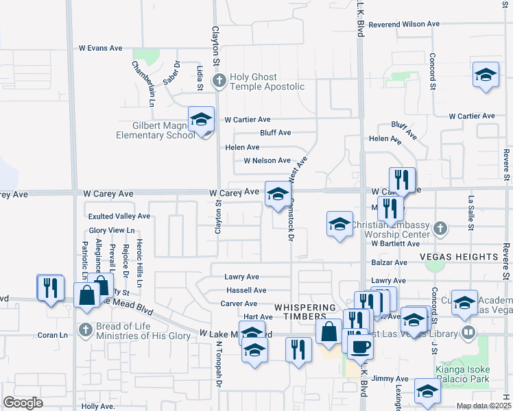 map of restaurants, bars, coffee shops, grocery stores, and more near 1911 Ona Marie Avenue in North Las Vegas