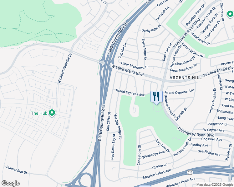map of restaurants, bars, coffee shops, grocery stores, and more near 2321 Hot Oak Ridge Street in Las Vegas
