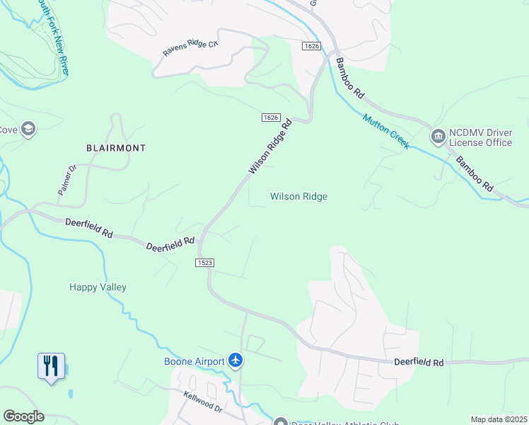 map of restaurants, bars, coffee shops, grocery stores, and more near 274 Silverwood Drive in Boone