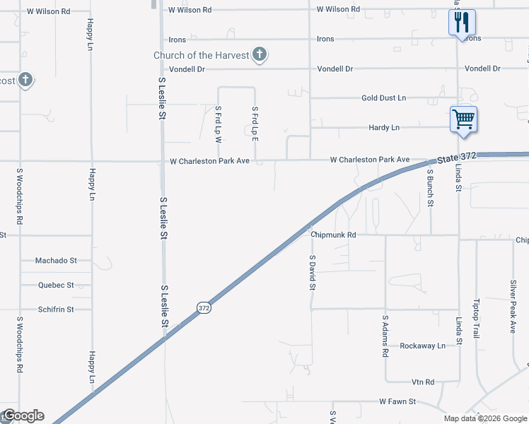 map of restaurants, bars, coffee shops, grocery stores, and more near 1170 Givens Road in Pahrump