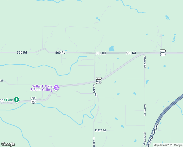 map of restaurants, bars, coffee shops, grocery stores, and more near 6928 East 562 Road in Locust Grove