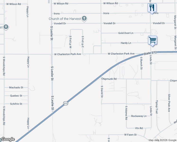 map of restaurants, bars, coffee shops, grocery stores, and more near 1170 Givens Road in Pahrump