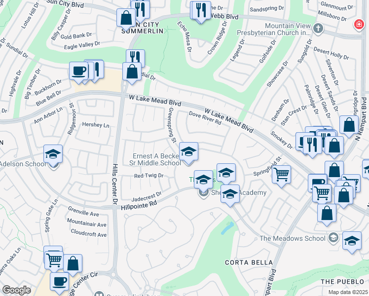 map of restaurants, bars, coffee shops, grocery stores, and more near 9137 Cotton Rose Way in Las Vegas