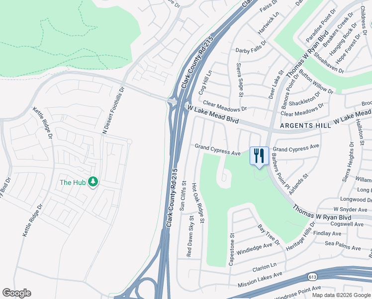 map of restaurants, bars, coffee shops, grocery stores, and more near 2313 Sun Cliffs Street in Las Vegas