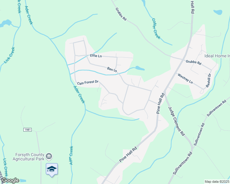 map of restaurants, bars, coffee shops, grocery stores, and more near 6012 Cain Forest Drive in Walkertown