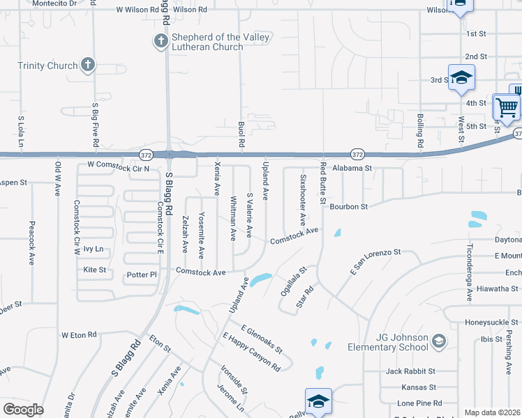 map of restaurants, bars, coffee shops, grocery stores, and more near 1140 Upland Avenue in Pahrump