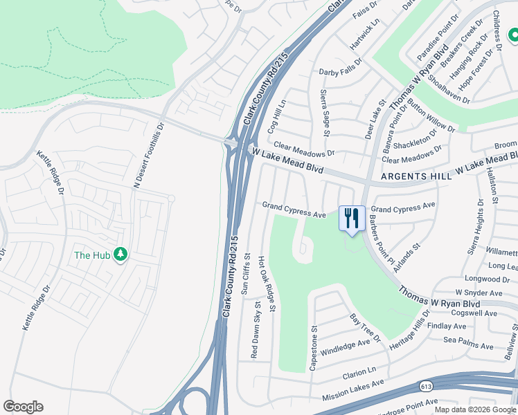 map of restaurants, bars, coffee shops, grocery stores, and more near 2320 Sun Cliffs Street in Las Vegas