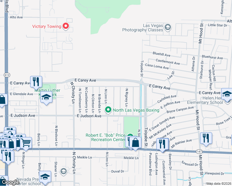 map of restaurants, bars, coffee shops, grocery stores, and more near 2272 North Jo Anne Lane in Las Vegas