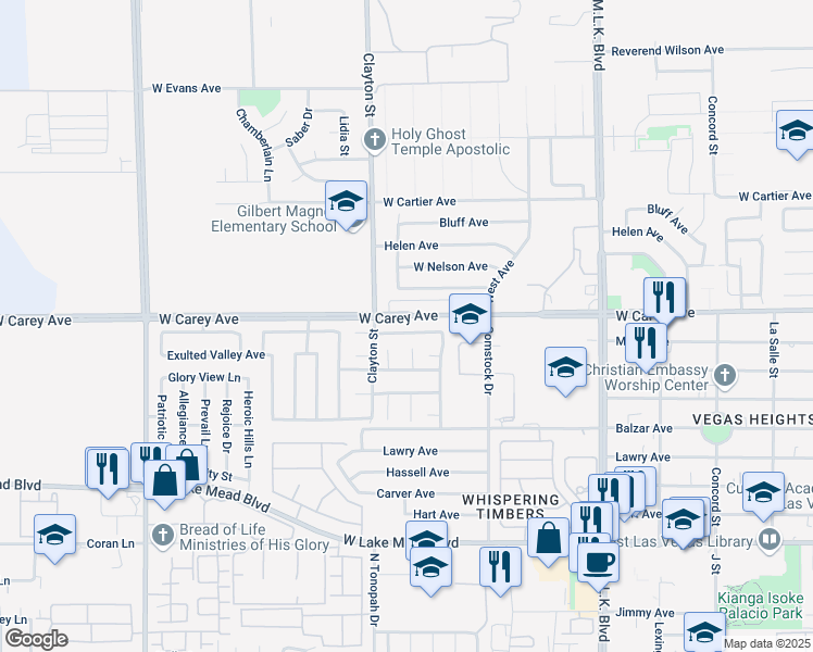 map of restaurants, bars, coffee shops, grocery stores, and more near 1934 Ona Marie Avenue in North Las Vegas