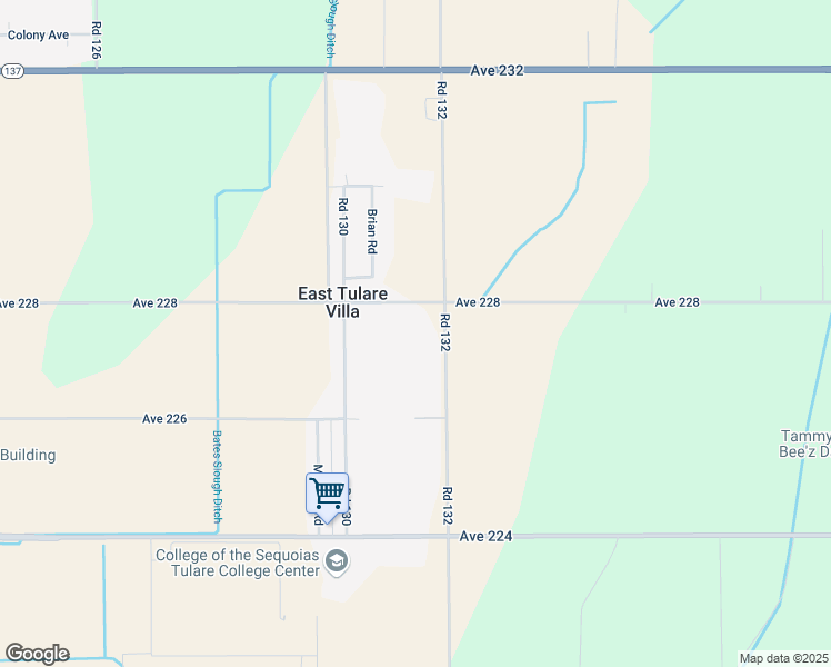 map of restaurants, bars, coffee shops, grocery stores, and more near 13089 Avenue 228 in Tulare