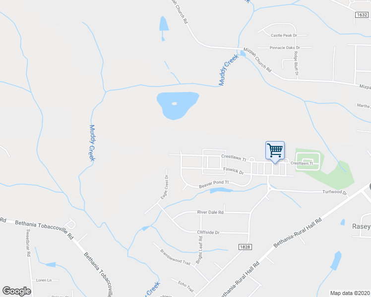 map of restaurants, bars, coffee shops, grocery stores, and more near 5588 Beaver Pond Trail in Pfafftown