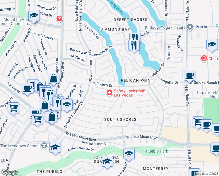 map of restaurants, bars, coffee shops, grocery stores, and more near 8220 Ocean Terrace Way in Las Vegas