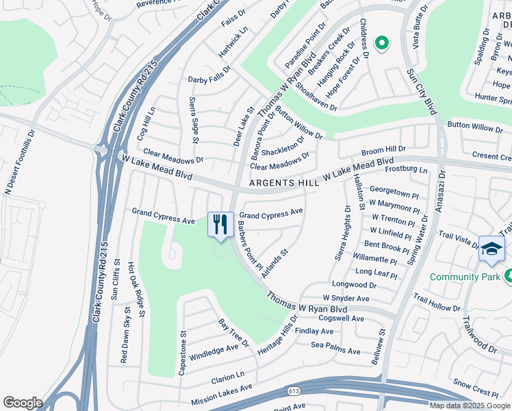 map of restaurants, bars, coffee shops, grocery stores, and more near 10725 Sky Meadows Avenue in Las Vegas
