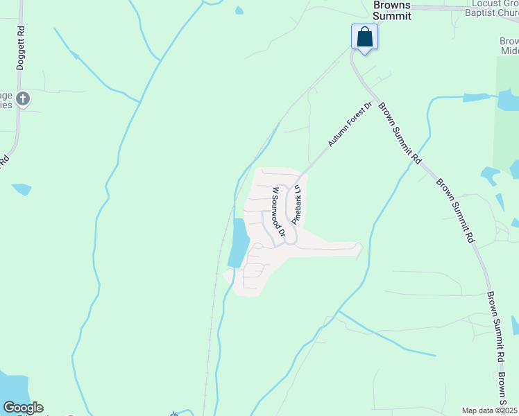 map of restaurants, bars, coffee shops, grocery stores, and more near 180 Redwood Lane in Browns Summit