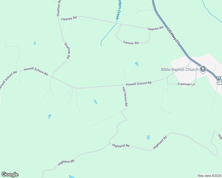 map of restaurants, bars, coffee shops, grocery stores, and more near 5010 Howell School Road in Jonesville
