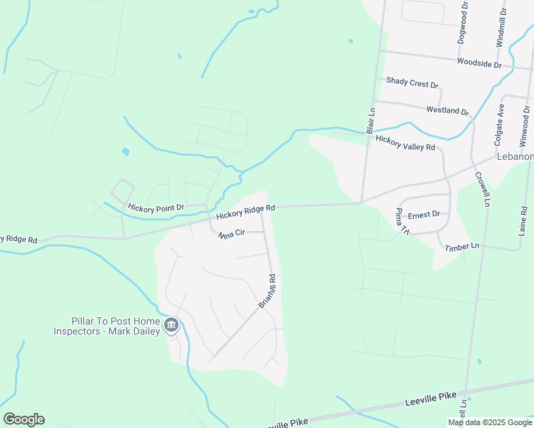 map of restaurants, bars, coffee shops, grocery stores, and more near 501 Briarhill Road in Lebanon