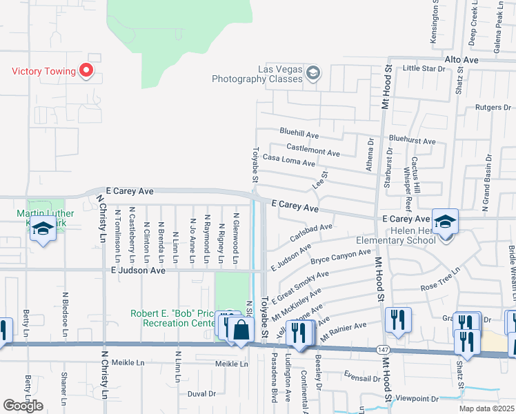 map of restaurants, bars, coffee shops, grocery stores, and more near 2333 North Sloan Lane in Las Vegas