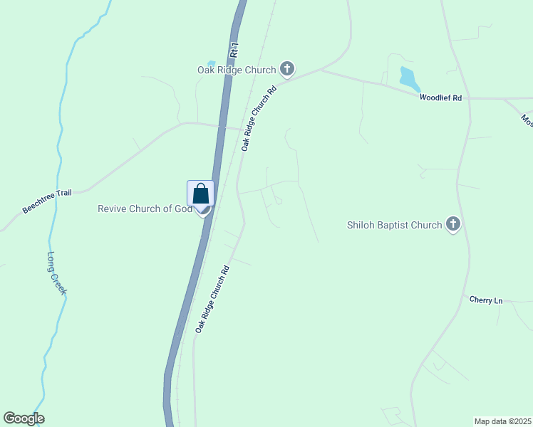 map of restaurants, bars, coffee shops, grocery stores, and more near 72 Crater Lane in Kittrell