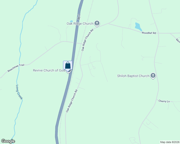map of restaurants, bars, coffee shops, grocery stores, and more near 72 Crater Lane in Kittrell