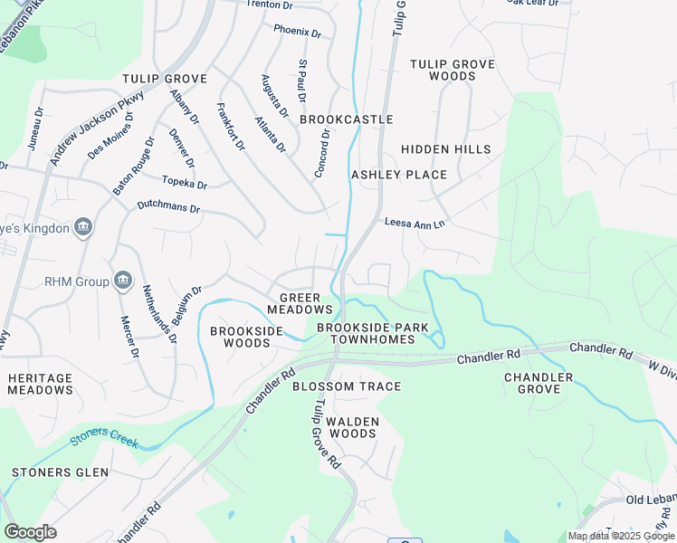 map of restaurants, bars, coffee shops, grocery stores, and more near 4905 Scotts Creek Parkway in Nashville
