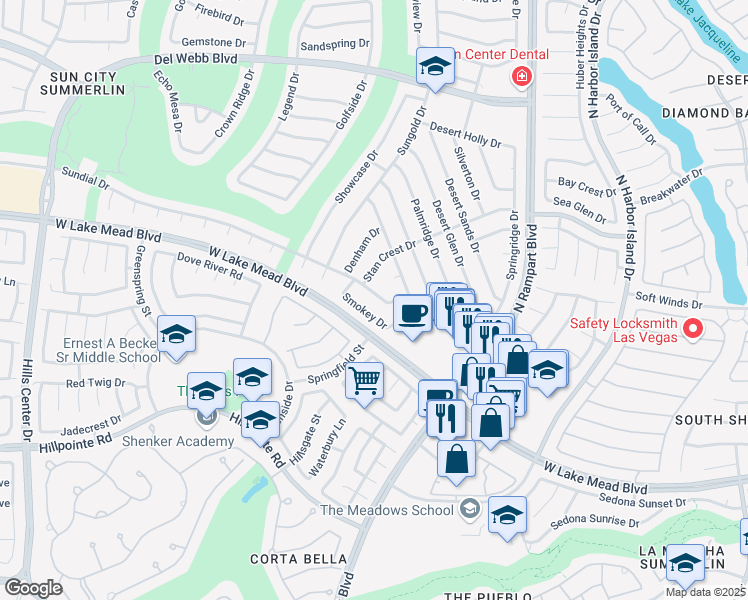 map of restaurants, bars, coffee shops, grocery stores, and more near 8753 Sundial Drive in Las Vegas
