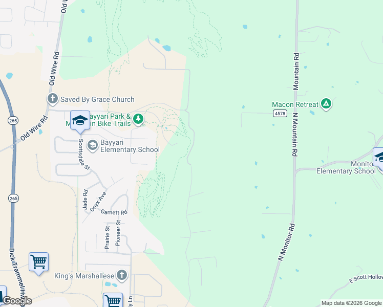 map of restaurants, bars, coffee shops, grocery stores, and more near 2101 Woodcliff Road in Springdale