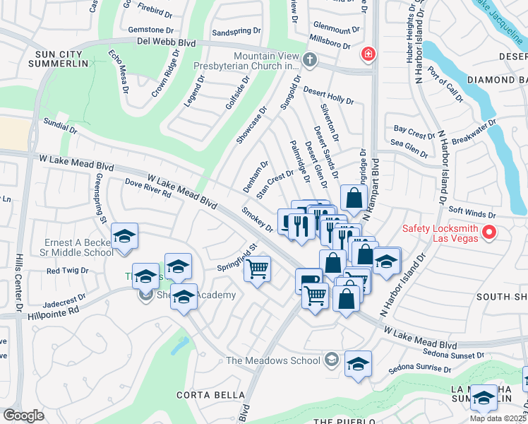 map of restaurants, bars, coffee shops, grocery stores, and more near 8753 Sundial Drive in Las Vegas