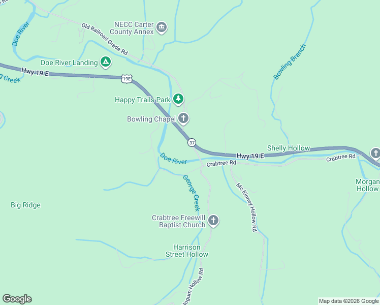 map of restaurants, bars, coffee shops, grocery stores, and more near 106 Hogum Hollow Road in Roan Mountain