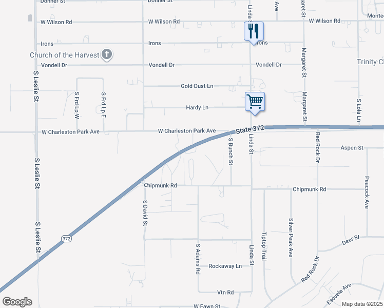 map of restaurants, bars, coffee shops, grocery stores, and more near 1280 Nevada 372 in Pahrump