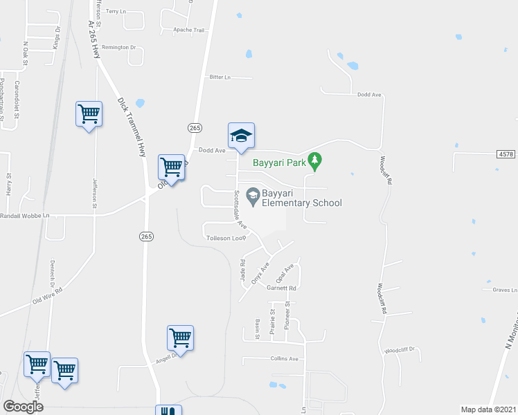 map of restaurants, bars, coffee shops, grocery stores, and more near 2199 Scottsdale Avenue in Springdale
