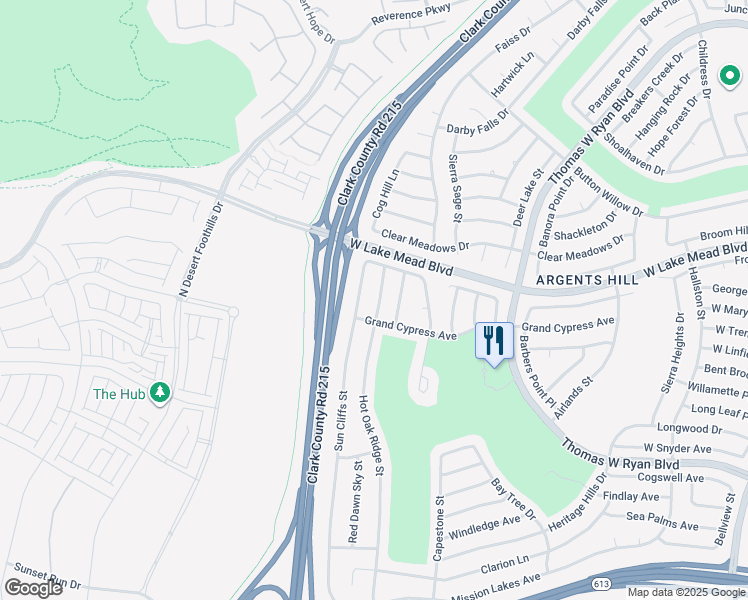 map of restaurants, bars, coffee shops, grocery stores, and more near 2341 Hot Oak Ridge Street in Las Vegas