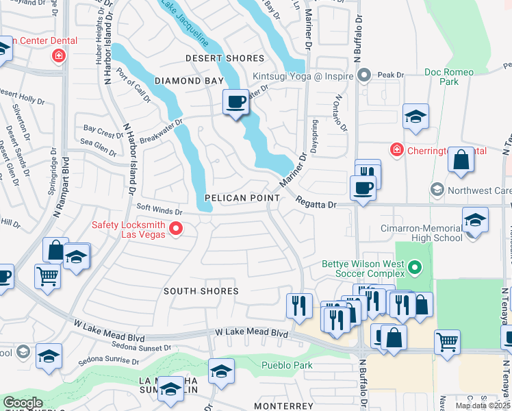 map of restaurants, bars, coffee shops, grocery stores, and more near 8060 Marbella Circle in Las Vegas