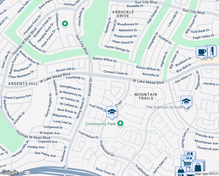 map of restaurants, bars, coffee shops, grocery stores, and more near 2404 La Sierra Street in Las Vegas