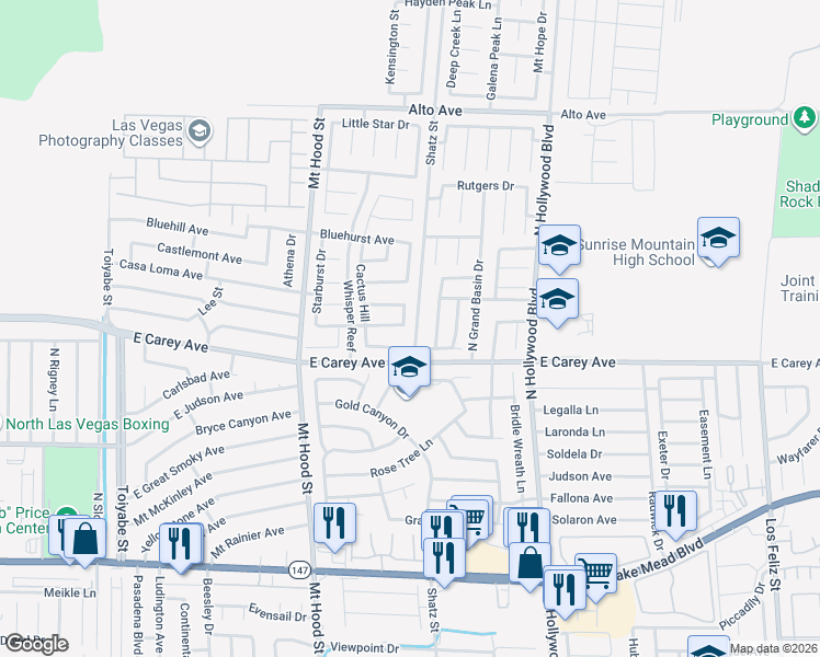 map of restaurants, bars, coffee shops, grocery stores, and more near 6477 Silent Pine Avenue in Las Vegas