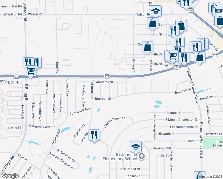 map of restaurants, bars, coffee shops, grocery stores, and more near 1070 Potro Drive in Pahrump